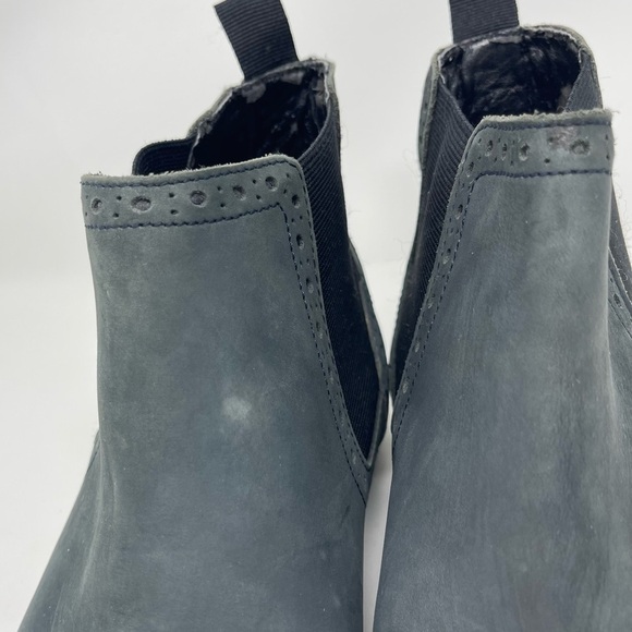 ASOS Boots Mens 6 Chelsea Navy Nubuck Leather Elastic Sides Heel Grip Tread Tab - Picture 11 of 14